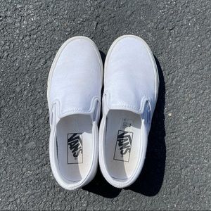white slip on vans